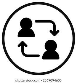 Editable employee turnover, account switch vector icon. Part of a big icon set family. Perfect for web and app interfaces, presentations, infographics, etc