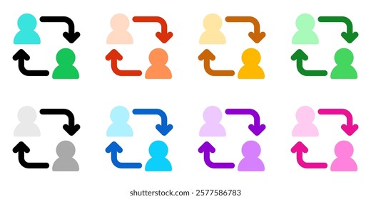 Editable employee turnover, account switch vector icon. Part of a big icon set family. Perfect for web and app interfaces, presentations, infographics, etc