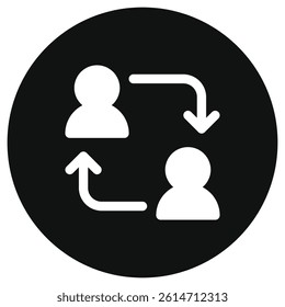 Editable employee turnover, account switch vector icon. Part of a big icon set family. Perfect for web and app interfaces, presentations, infographics, etc
