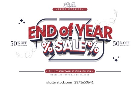 editable end of year pronotional banner text effect.typhography logo