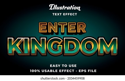 editable enter kingdom text effect vector modern style