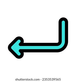 Bearbeitbare Eingabe, neue Zeile, Pfeil Vektorsymbol. Teil einer großen Icon-Set-Familie. Perfekt für Web- und App-Schnittstellen, Präsentationen, Infografiken usw.