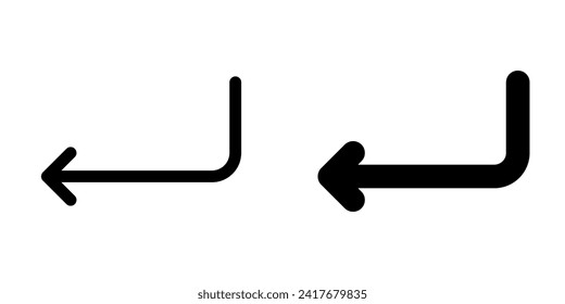 Editable enter, new line, arrow vector icon. Part of a big icon set family. Perfect for web and app interfaces, presentations, infographics, etc