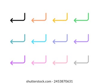 Editable enter, new line, arrow vector icon. Part of a big icon set family. Perfect for web and app interfaces, presentations, infographics, etc