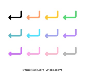 Editable enter, new line, arrow vector icon. Part of a big icon set family. Perfect for web and app interfaces, presentations, infographics, etc