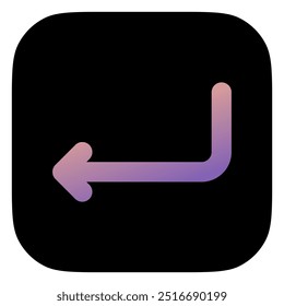 Editable enter, new line, arrow vector icon. Part of a big icon set family. Perfect for web and app interfaces, presentations, infographics, etc