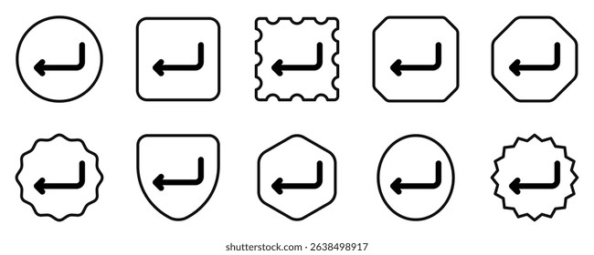 Editable enter, new line, arrow vector icon. Part of a big icon set family. Perfect for web and app interfaces, presentations, infographics, etc