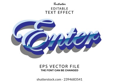 Editable enter text effect vector