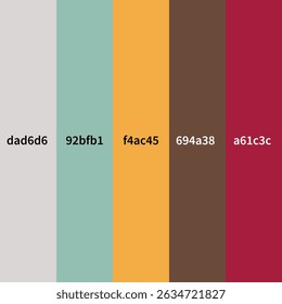 Paleta de cores EPS editável com códigos hexadecimais - Conjunto de amostras moderno para projetos de design gráfico e marca