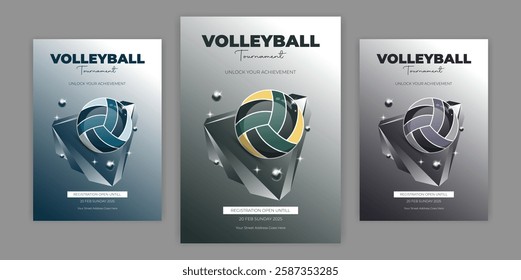 Editable EPS Volleyball Tournament Flyer Template for Sports Event Promotion Print Ready Design for Athletic Clubs Team Match Announcements and Game Night Marketing Shutterstock Template.