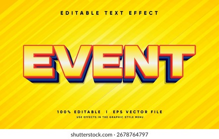 editable event vector text effect with modern style