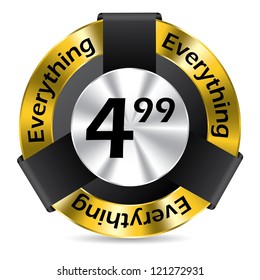 Editable "everything just four ninety nine" badge design