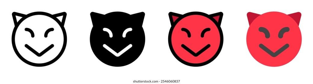 Editable evil devil face vector icon. Part of a big icon set family. Perfect for web and app interfaces, presentations, infographics, etc