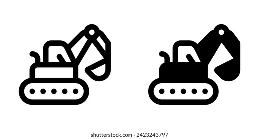 Editable excavator, tractor, machine, digger, loader vector icon. Construction, tools, industry. Part of a big icon set family. Perfect for web and app interfaces, presentations, infographics, etc