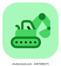 Editable excavator, tractor, machine, digger, loader vector icon. Construction, tools, industry. Part of a big icon set family. Perfect for web and app interfaces, presentations, infographics, etc