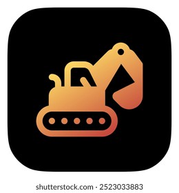 Editable excavator, tractor, machine, digger, loader vector icon. Construction, tools, industry. Part of a big icon set family. Perfect for web and app interfaces, presentations, infographics, etc