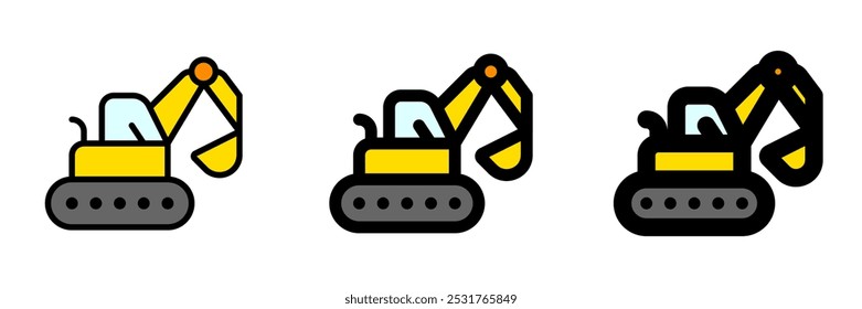 Editable excavator, tractor, machine, digger, loader vector icon. Construction, tools, industry. Part of a big icon set family. Perfect for web and app interfaces, presentations, infographics, etc