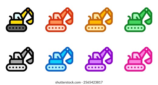 Editable excavator, tractor, machine, digger, loader vector icon. Construction, tools, industry. Part of a big icon set family. Perfect for web and app interfaces, presentations, infographics, etc