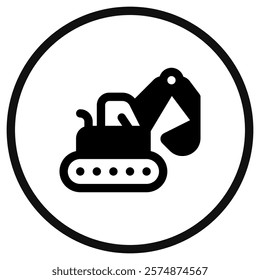 Editable excavator, tractor, machine, digger, loader vector icon. Construction, tools, industry. Part of a big icon set family. Perfect for web and app interfaces, presentations, infographics, etc