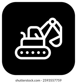 Editable excavator, tractor, machine, digger, loader vector icon. Construction, tools, industry. Part of a big icon set family. Perfect for web and app interfaces, presentations, infographics, etc