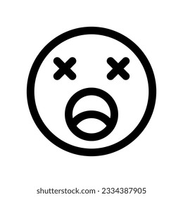Editable exhausted, tired, expression emoticon vector icon. Part of a big icon set family. Part of a big icon set family. Perfect for web and app interfaces, presentations, infographics, etc