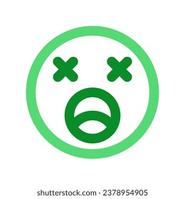 Editable exhausted, tired, expression emoticon vector icon. Part of a big icon set family. Part of a big icon set family. Perfect for web and app interfaces, presentations, infographics, etc