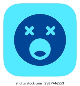 Editable exhausted, tired, expression emoticon vector icon. Part of a big icon set family. Part of a big icon set family. Perfect for web and app interfaces, presentations, infographics, etc