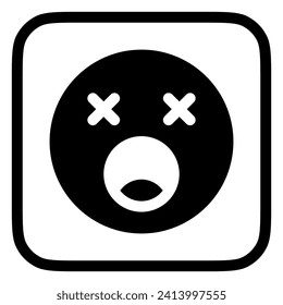 Editable exhausted, tired, expression emoticon vector icon. Part of a big icon set family. Part of a big icon set family. Perfect for web and app interfaces, presentations, infographics, etc