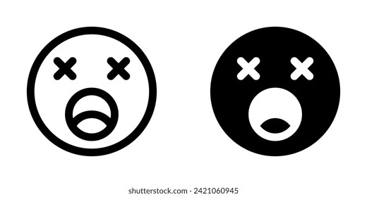 Editable exhausted, tired, expression emoticon vector icon. Part of a big icon set family. Part of a big icon set family. Perfect for web and app interfaces, presentations, infographics, etc