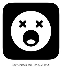 Icono de vector de emoticono de expresión agotada, cansada y editable. Parte de una gran familia de iconos. Parte de una gran familia de iconos. Perfecto para interfaces web y aplicaciones, presentaciones, infografías, etc