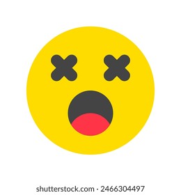 Icono de Vector de emoticono de expresión agotado, cansado y editable. Parte de una gran familia de iconos. Parte de una gran familia de iconos. Perfecto para interfaces de Web y App, presentaciones, infografías, etc