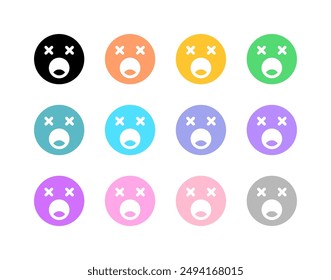 Icono de Vector de emoticono de expresión agotado, cansado y editable. Parte de una gran familia de iconos. Parte de una gran familia de iconos. Perfecto para interfaces de Web y App, presentaciones, infografías, etc