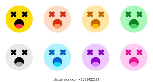 Editable exhausted, tired, expression emoticon vector icon. Part of a big icon set family. Part of a big icon set family. Perfect for web and app interfaces, presentations, infographics, etc