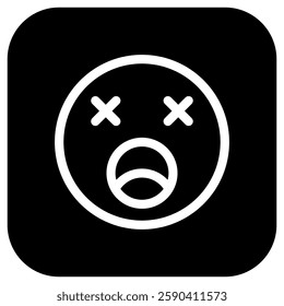 Editable exhausted, tired, expression emoticon vector icon. Part of a big icon set family. Part of a big icon set family. Perfect for web and app interfaces, presentations, infographics, etc