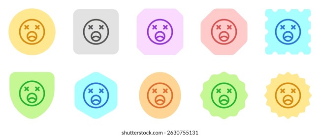 Ícone de vetor emoticon de expressão cansado e editável. Parte de uma grande família de conjuntos de ícones. Parte de uma grande família de conjuntos de ícones. Perfeito para interfaces web e app, apresentações, infográficos, etc
