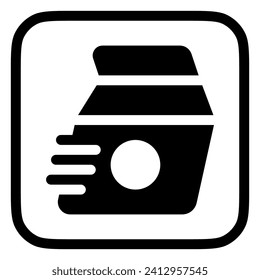 Entrega de comida rápida editable, icono vector de bolsa de almuerzo. Parte de una familia de iconos grandes. Perfecto para interfaces web y de aplicaciones, presentaciones, infografías, etc