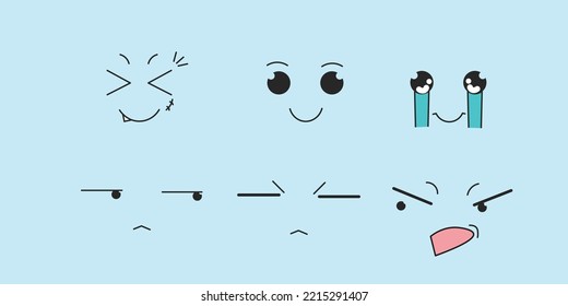 editable expression for cute character or your mascot