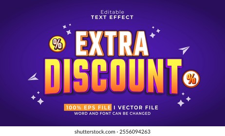 editable extra discount text effect.typhography logo