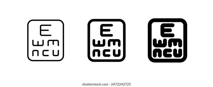 Editable eye chart vector icon. Part of a big icon set family. Perfect for web and app interfaces, presentations, infographics, etc
