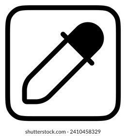 Cuentagotas editables, icono del vector del selector de color. Parte de una familia de iconos grandes. Perfecto para interfaces web y de aplicaciones, presentaciones, infografías, etc