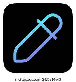 Cuentagotas editable, icono de vector de selector de color. Parte de una gran familia de iconos. Perfecto para interfaces web y aplicaciones, presentaciones, infografías, etc