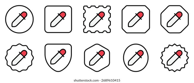 Conta-gotas editável, ícone de vetor do seletor de cores. Parte de uma grande família de conjuntos de ícones. Perfeito para interfaces web e app, apresentações, infográficos, etc