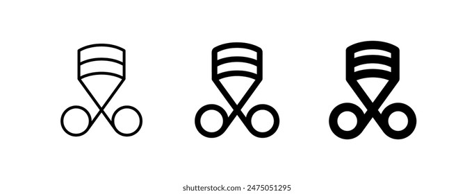 Icono de Vector de rizador de pestañas editable. Cosméticos, maquillaje, cuidado de la piel, belleza. Parte de una gran familia de iconos. Perfecto para interfaces de Web y App, presentaciones, infografías, etc