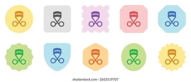 Ícone de vetor curler de cílios editável. Cosméticos, maquiagem, cuidados com a pele, beleza. Parte de uma grande família de conjuntos de ícones. Perfeito para interfaces web e app, apresentações, infográficos, etc