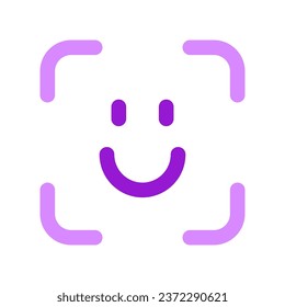 Bearbeitbare Bildnummer, Vektorsymbol für Gesichtserkennung. Teil einer großen Icon-Set-Familie. Perfekt für Web- und App-Schnittstellen, Präsentationen, Infografiken usw.