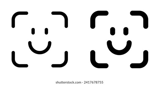 Editable face id, facial recognition vector icon. Part of a big icon set family. Perfect for web and app interfaces, presentations, infographics, etc