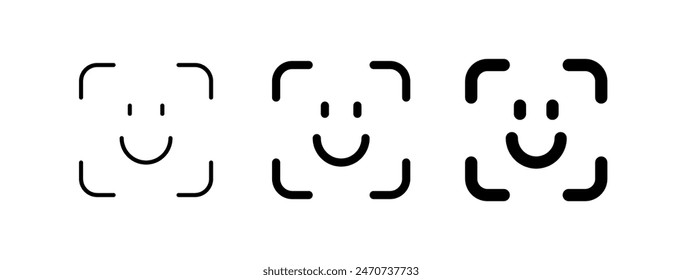 Cara editable, ícono de Vector de reconocimiento facial. Parte de una gran familia de iconos. Perfecto para interfaces de Web y App, presentaciones, infografías, etc
