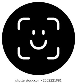 ID de rosto editável, ícone de vetor de reconhecimento facial. Parte de uma grande família de conjuntos de ícones. Perfeito para interfaces web e app, apresentações, infográficos, etc