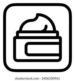 Bearbeitbare Gesichtscreme-Vektorsymbol. Kosmetik, Make-up, Hautpflege, Schönheit. Teil einer großen Icon-Set-Familie. Perfekt für Web- und App-Schnittstellen, Präsentationen, Infografiken usw.