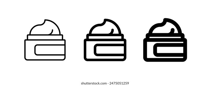 Icono de Vector de crema facial editable. Cosméticos, maquillaje, cuidado de la piel, belleza. Parte de una gran familia de iconos. Perfecto para interfaces de Web y App, presentaciones, infografías, etc